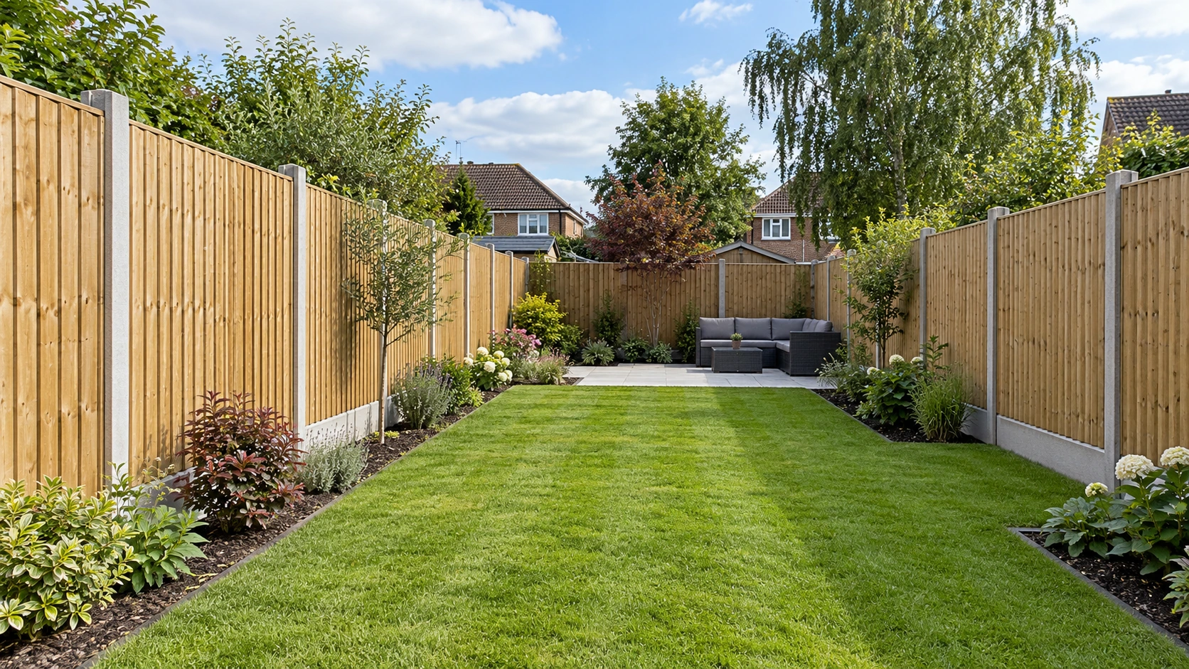 Compact suburban patio