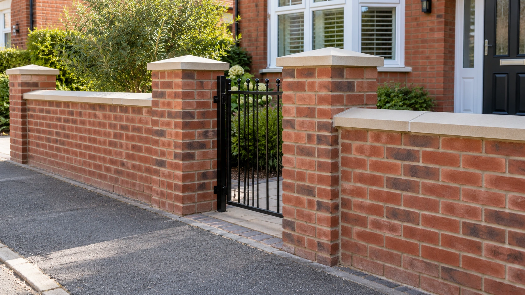 Gate with brick piers
