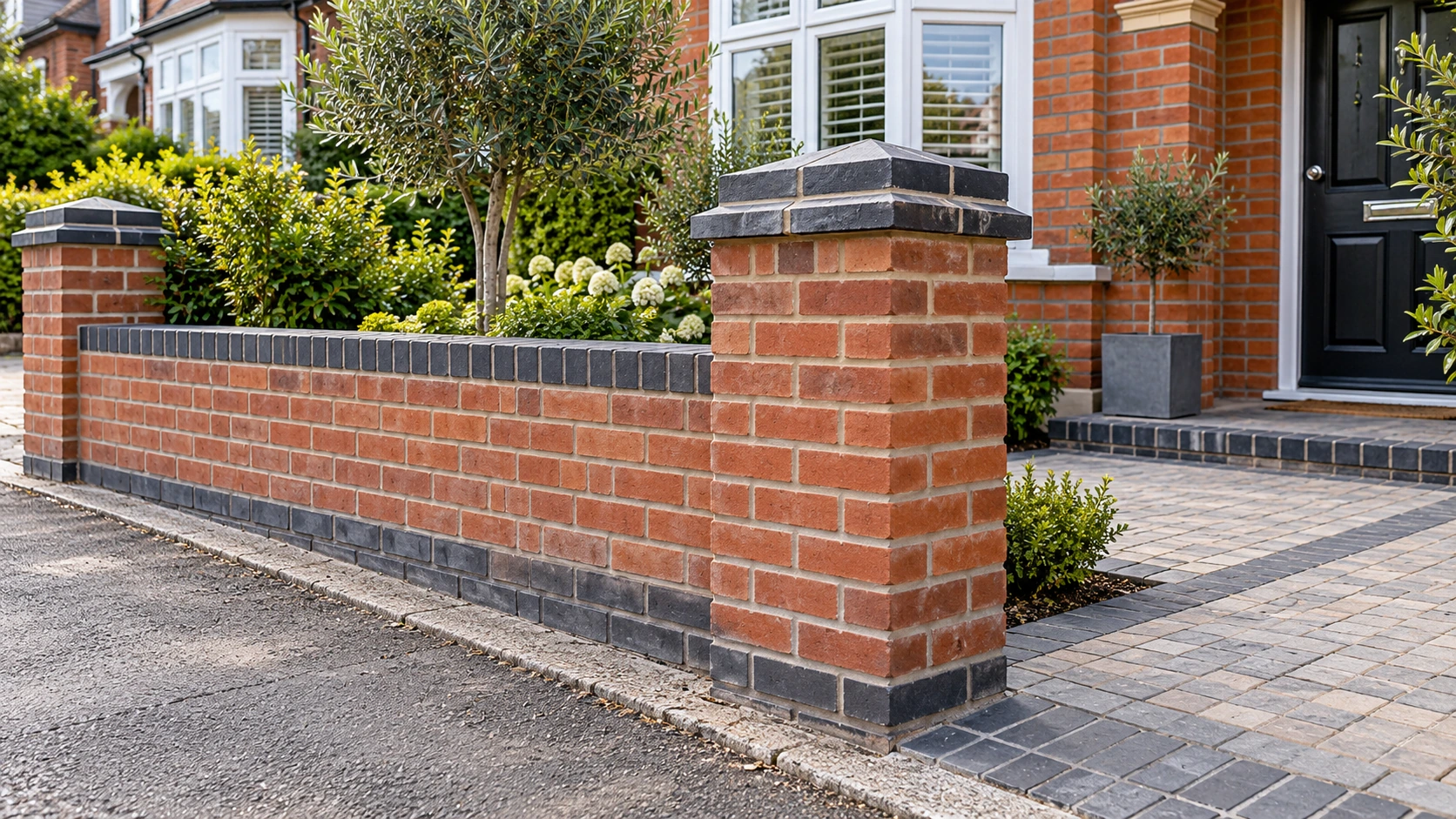 Brick garden wall