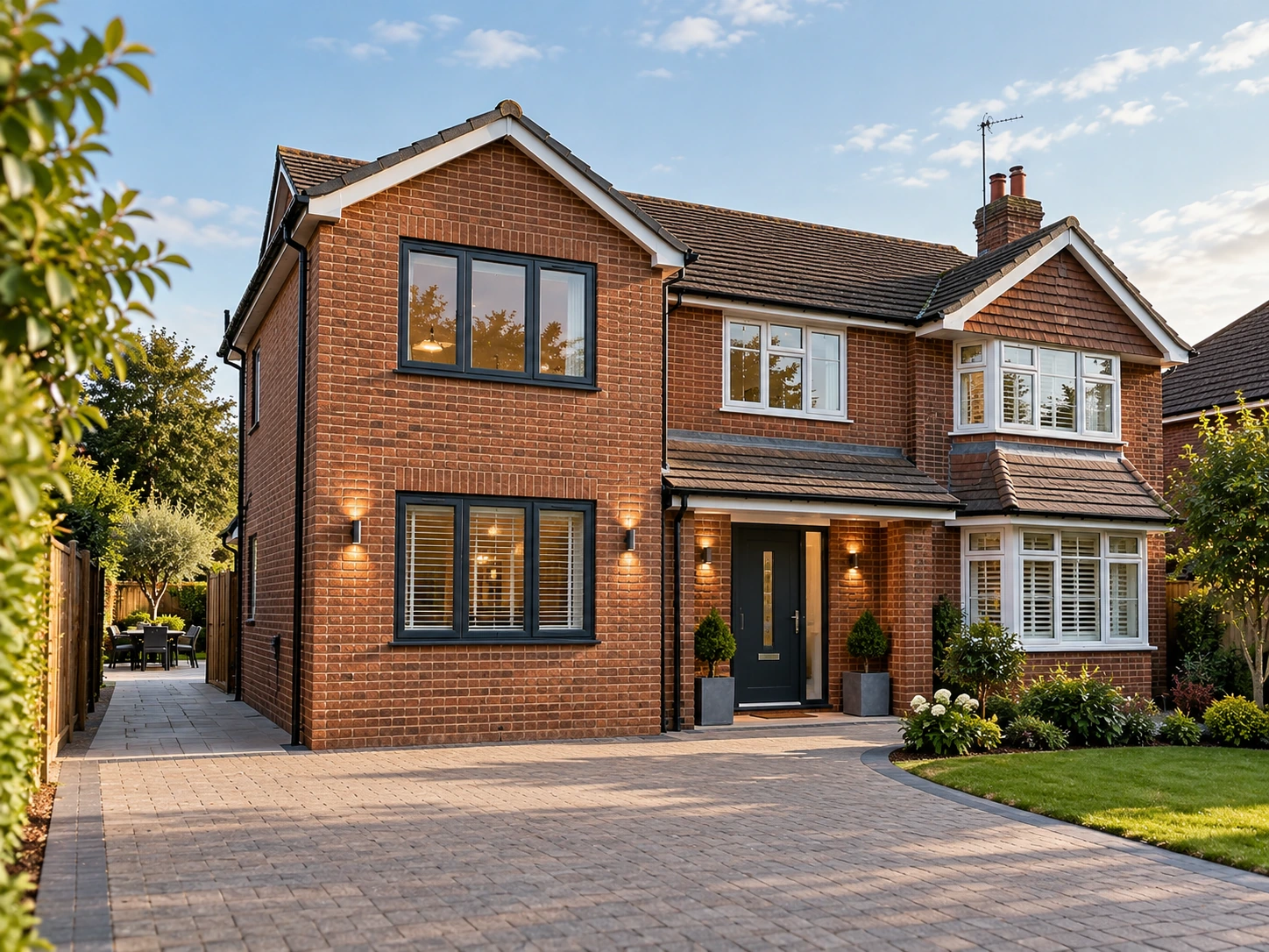 Brickwork and paved entrance