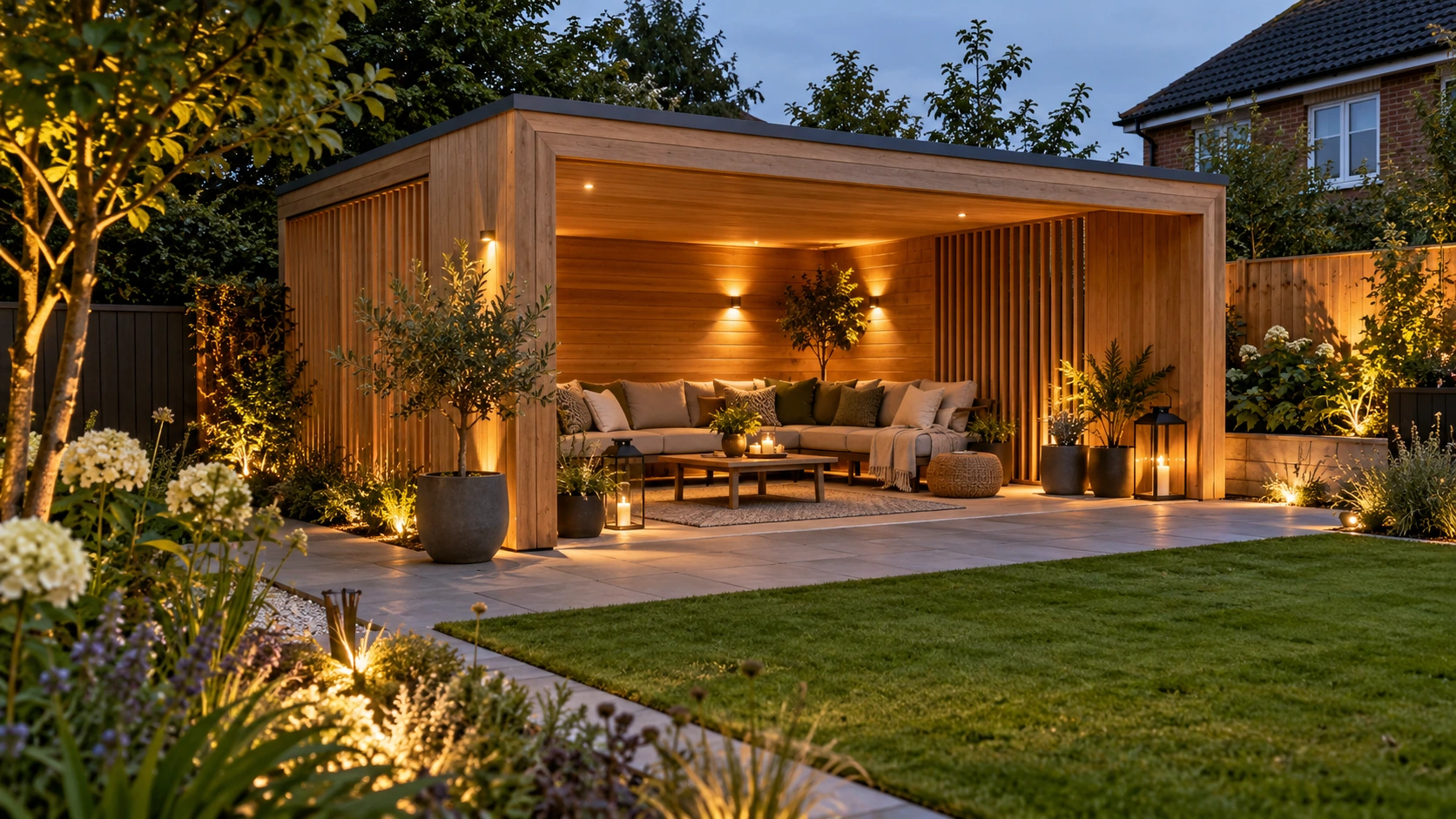 Covered garden pavilion