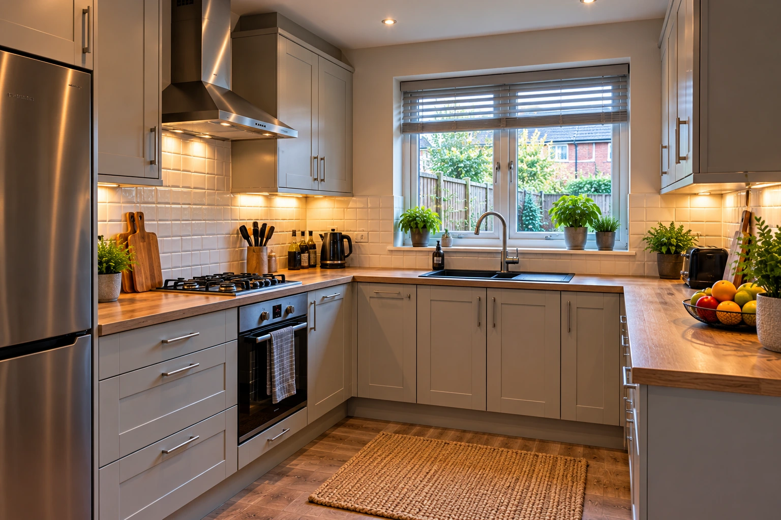 Green-accent country-style kitchen