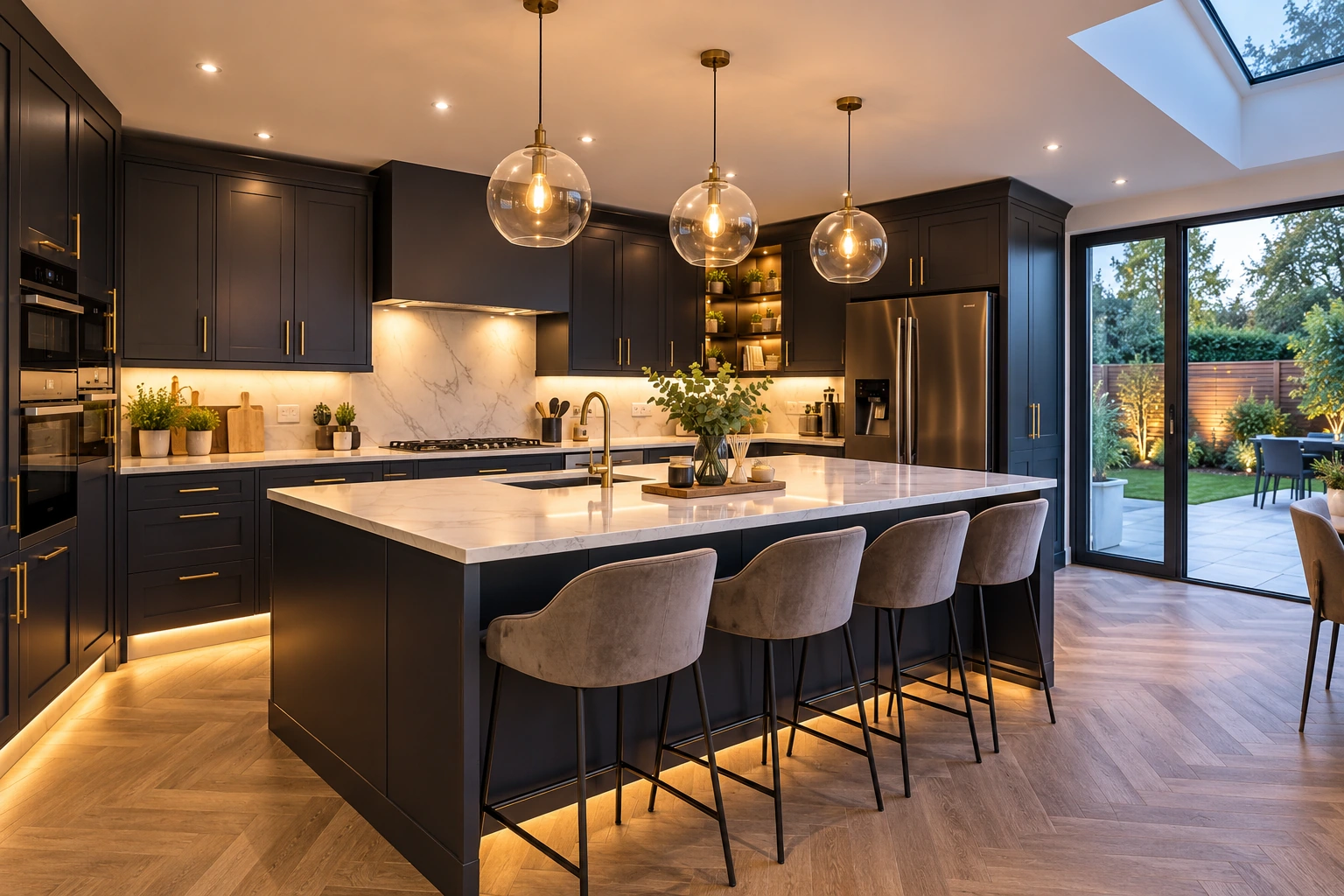 Dark Shaker kitchen with island