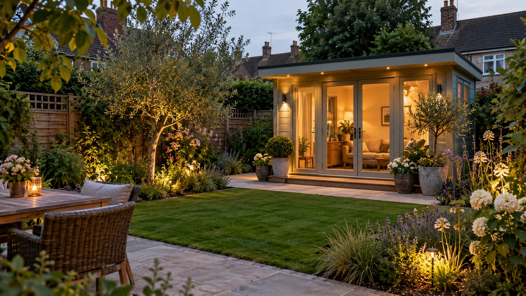 Twilight garden lighting