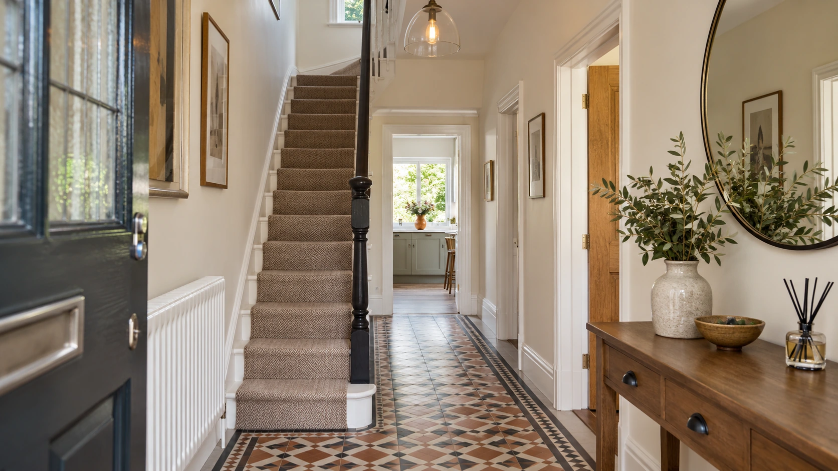 Traditional hallway decorating