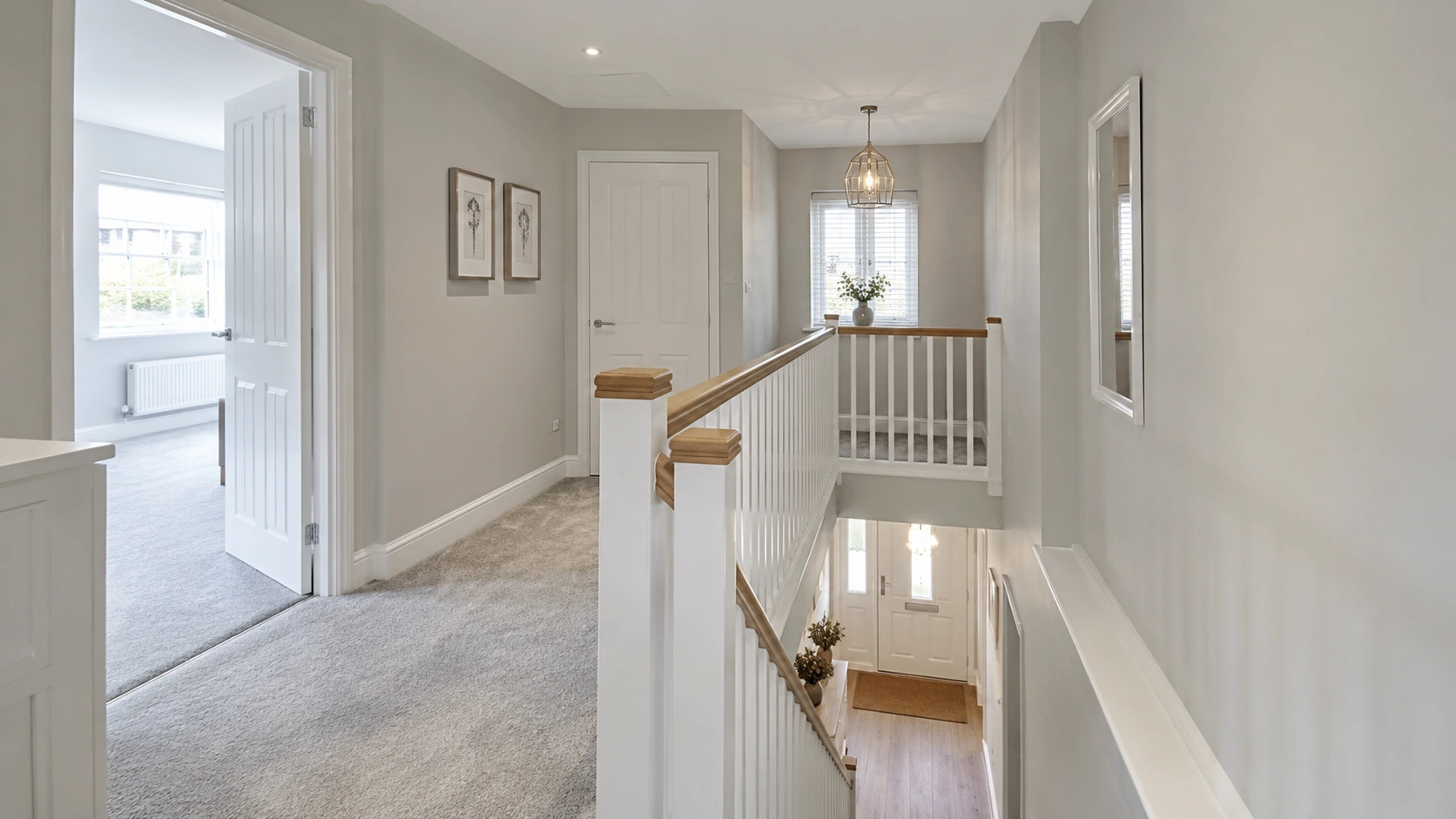 Bright landing and stair finish
