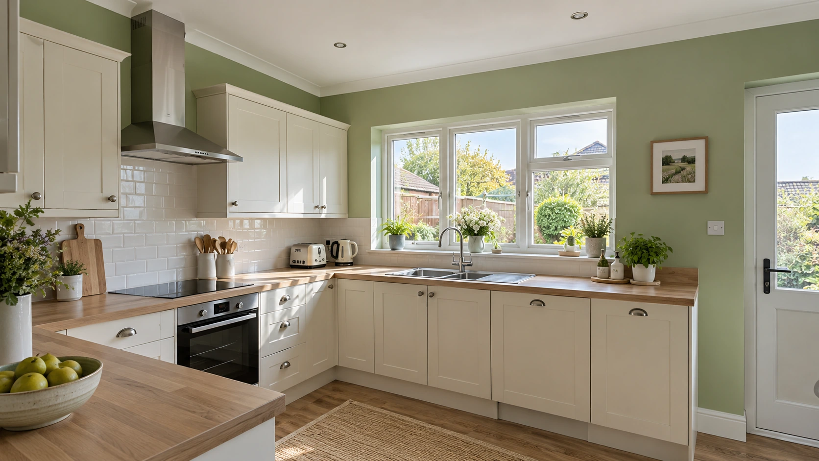 Freshly painted kitchen
