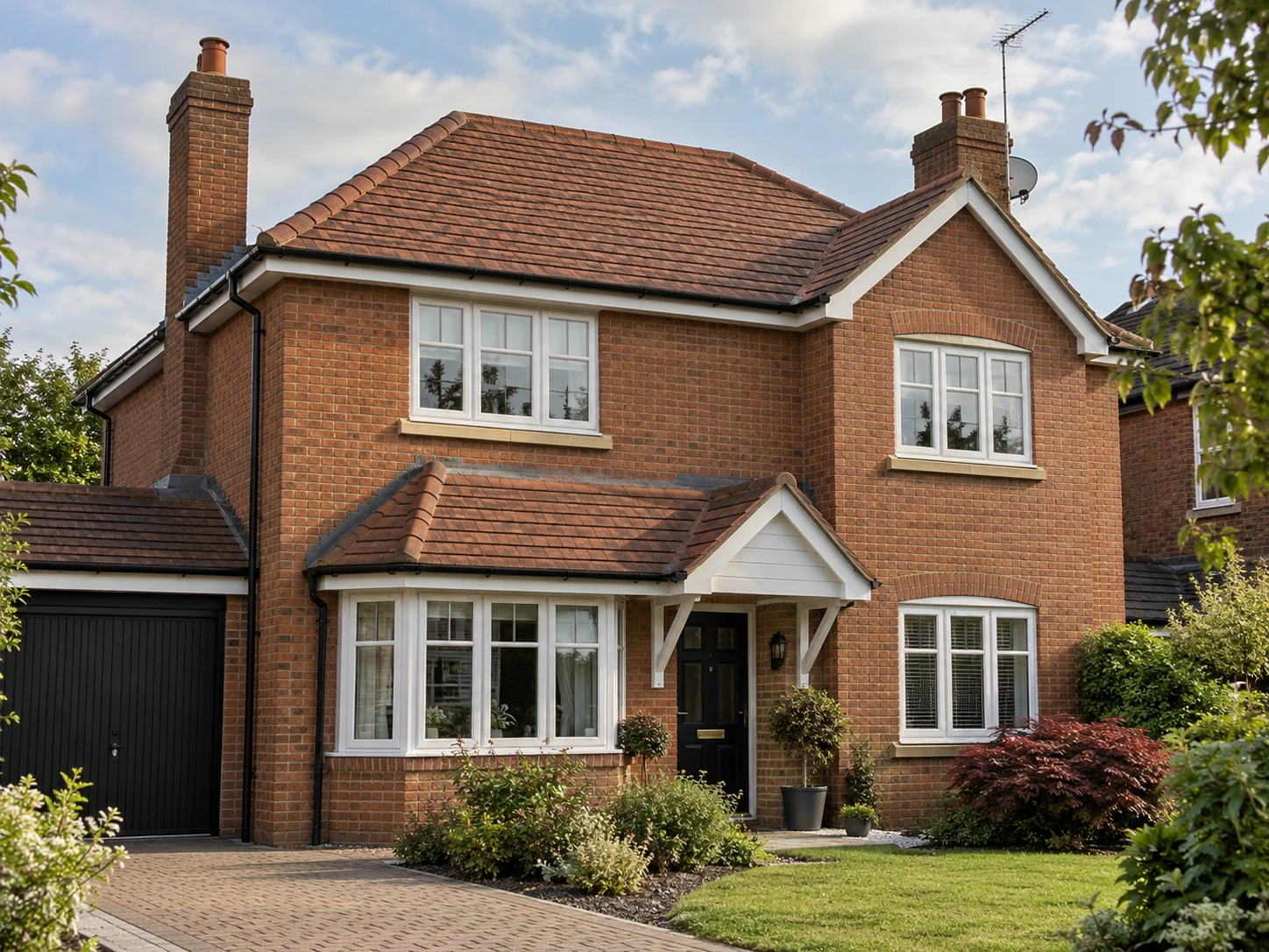 Clay-tiled detached roof