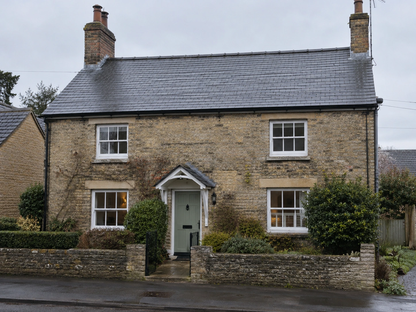 Traditional cottage slate roof